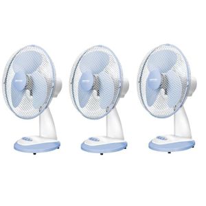 Lot de 2 ventilateurs pratiques pour table ou ventilateur mural avec 3 niveaux de puissance /Ø 20 cm Noir