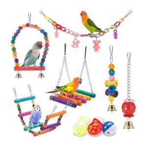 JOUET BUYFUN-11Pcs Swing Hanging Chewing Bird Toy for Bu