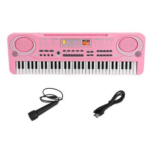 CLAVIER MUSICAL 61 touches Électroniques Clavier Musical Piano Numérique avec Microphone, D'apprentissage Portable Mini Clavier Électrique Piano