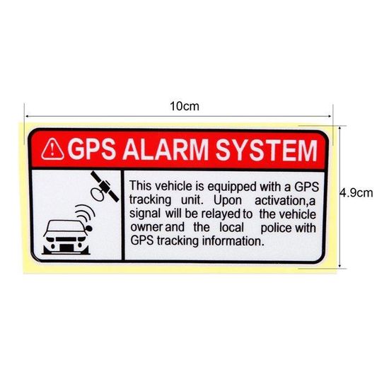 Autocollant indicateur alarme suivi GPS
