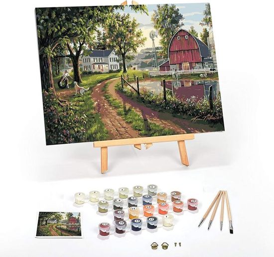 Awesocrafts Kit De Peinture Par Numéros, Peinture Numérotée Marguerite Blanche Pour Adultes Et Enfants 40,6 X 50,8 Cm Encadrée Ou Non (marguerite Blanche, Sans Cadre