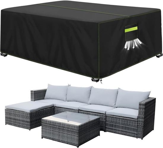 Housse De Table Jardin Rectangulaire 210x200x75cm/LxWxH Housse Salon De