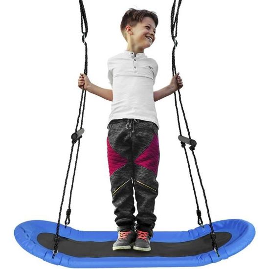 Balancoire Extérieur Enfant + Adulte Rouge – Disque 27 Cm + Corde Escalade 150 Kg Max – Intérieur/Extérieur