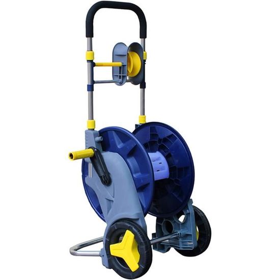 Chariot Enrouleur De Tuyau D'arrosage Avec 2 Roues - Capacité 60 M (tuyau 17 Mm) - Léger Et Antidérapant - Pour Jardin Et Pelouse - 10