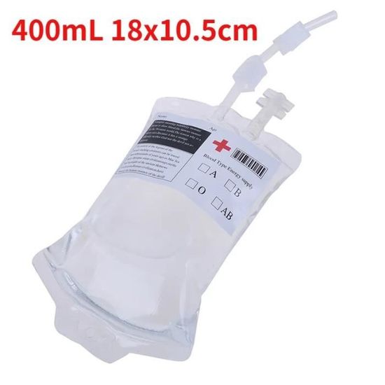 Sacs De Sang Halloween Réutilisables - 400ml - PVC Médical - Pour Cosplay Vampire, Fêtes