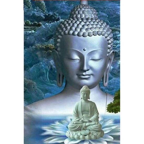 TOSTOG Diamond Painting Kit Bouddha Et Bougie 30x40cm - Peinture Diamant 5D Ronde Pour Adultes Débutants
