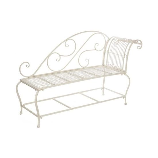 Banc De Jardin Meridienne En Fer Patine Blanche Antique 155 Cm Achat Vente Banc D Exterieur Banc De Jardin Meridienne En F Cdiscount