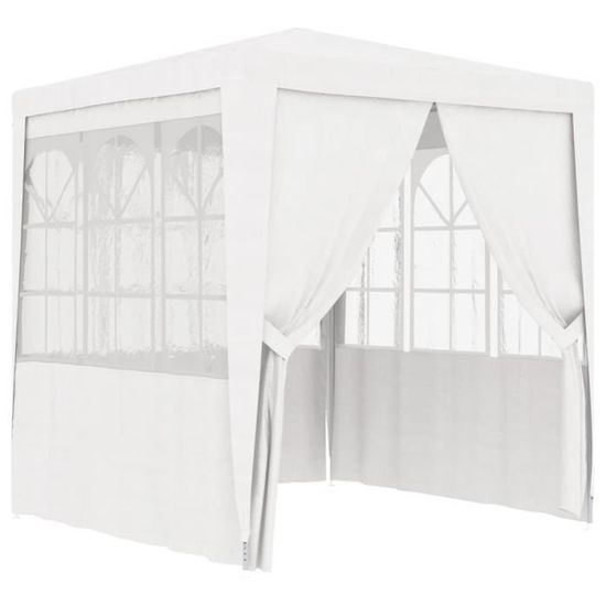 Tente De Réception Tonnelle 2.5x2.5m Avec Parois Latérales - Blanc, Résistante UV & Eau | Pour Jardin, Terrasse, Fêtes