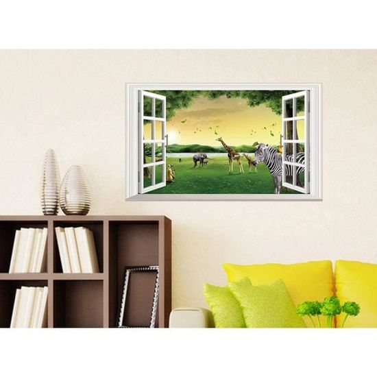3D Fenêtre Vue Fausse Fenêtre Paysage Paysage Marin Peintures Murales