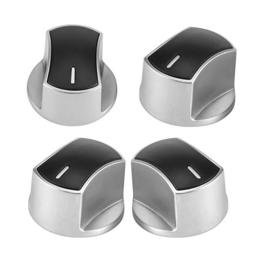 Lot De 6 Boutons De Commande Gaz Universels En Métal Argenté – Pour Poêle, Cuisinière Et Four | Diamètre 6 Mm