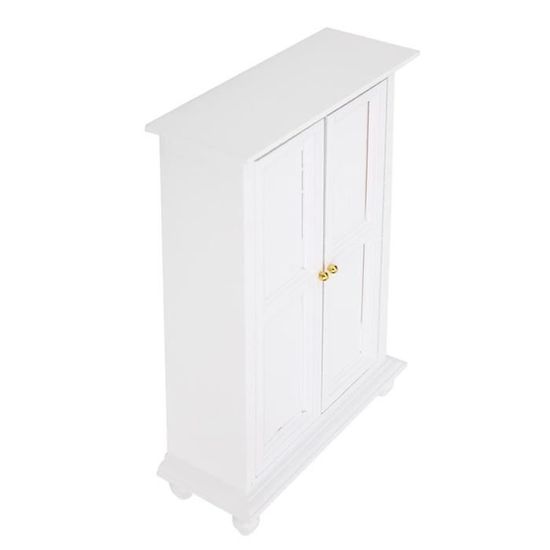 Odoria Maison De Poupée Armoire Vintage 1/12 – Placard Blanc En Bois 9,5x4x15,4 Cm – Penderie Miniature Pour Chambre – Dès 14 Ans