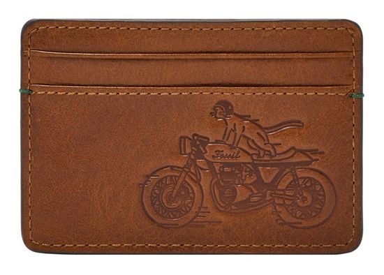 Porte-cartes Fossil Trifold En Cuir Marron 3 Volets - Neuf Avec étiquettes - Modèle SML1550345