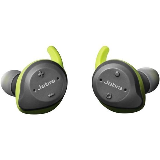 Jabra Elite Sport 4.5 Écouteurs avec micro intra-auriculaire sans fil Bluetooth gris, citron vert - Ecouteurs true wireless