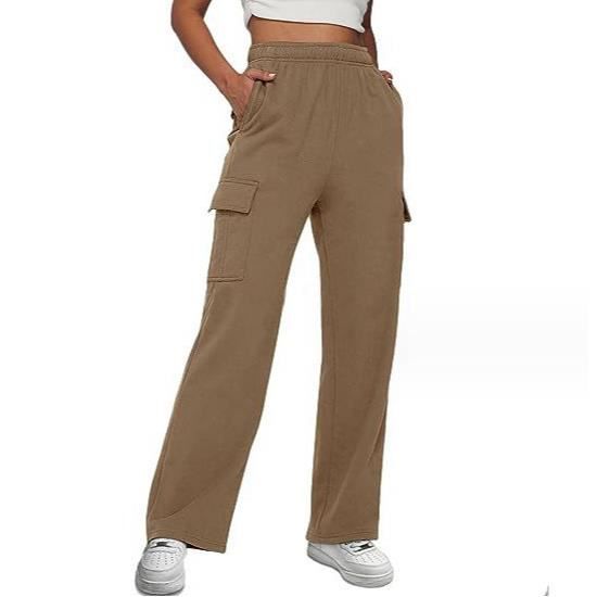 Pantalon Jogging Femme Large Pantalons de Sport Detente Pantalon  Survetement Taille Haute Training Pants avec Poches-Café Café - Cdiscount  Prêt-à-Porter