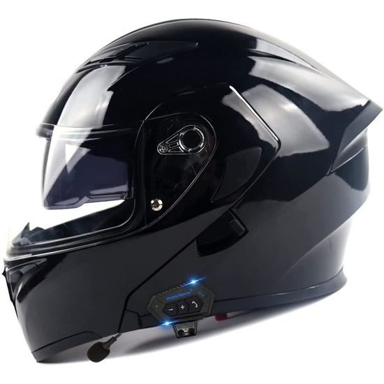 Casque Moto Intégral Flip-up Avec Bluetooth - Certifié ECE/DOT, Visière Double, Confort Et Sécurité Max