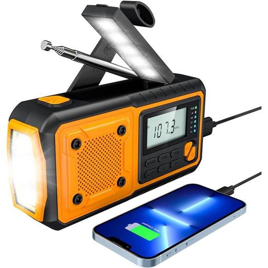 Mesqool Radio Portable Solaire d'urgence avec DAB/FM,LED Lampe de Poche Mesqool Radio Portable Solaire d'urgence avec DAB/FM,LED Lampe de Poche