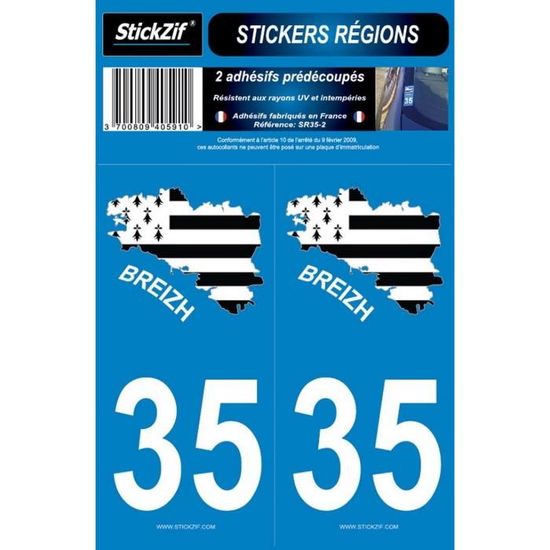 2 stickers régions département 35 STICKZIF SR35 : Plakers