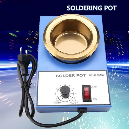 Pot à Souder / Bain à Dessouder 300W 220V - Diamètre 100 Mm, Température 200-580°C, Capacité 1200g - Prise UE