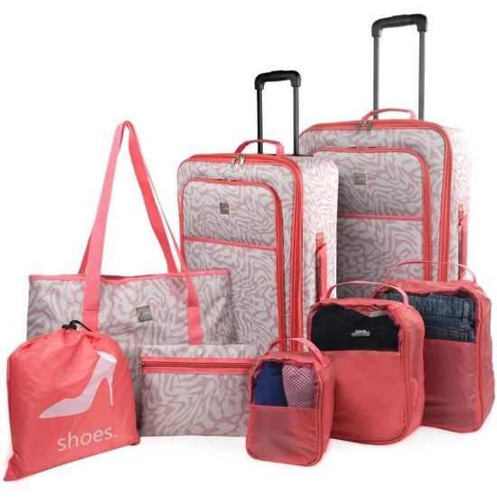 Set 3 Valises Souples ITACA à 4 Roues – Cabine + Moyenne + Grande Extensibles, Noir