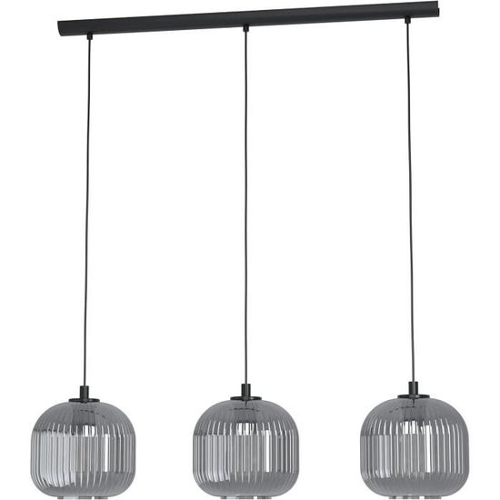 Plafonnier à Suspension Industriel NOHALES en Métal Noir et Laiton, 4XE27 - Eglo Iluminación Plafonnier à Suspension Industriel NOHALES en Métal Noir et Laiton, 4XE27 - Eglo Iluminación