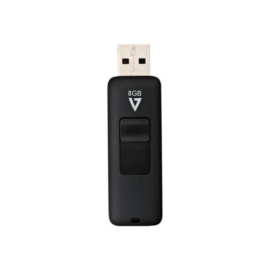 Clé USB V7 VF28GAR-3E - 8 Go - USB 2.0 - Noir