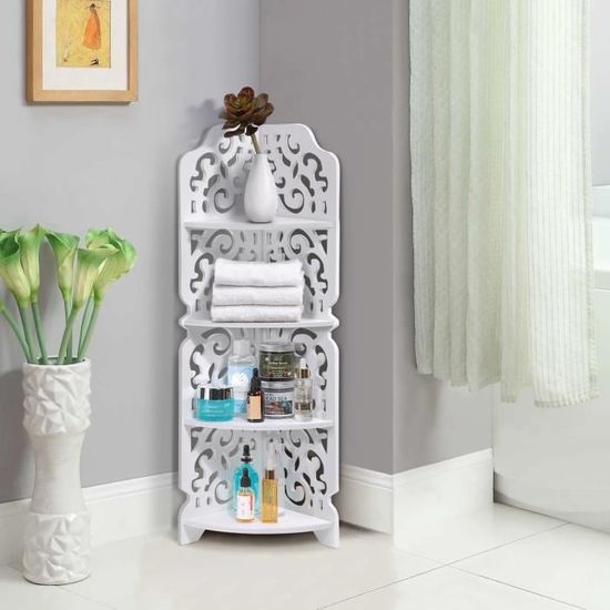 Meuble de Rangement d’Angle, Bibliothèque d'angle Salon, Étagères de