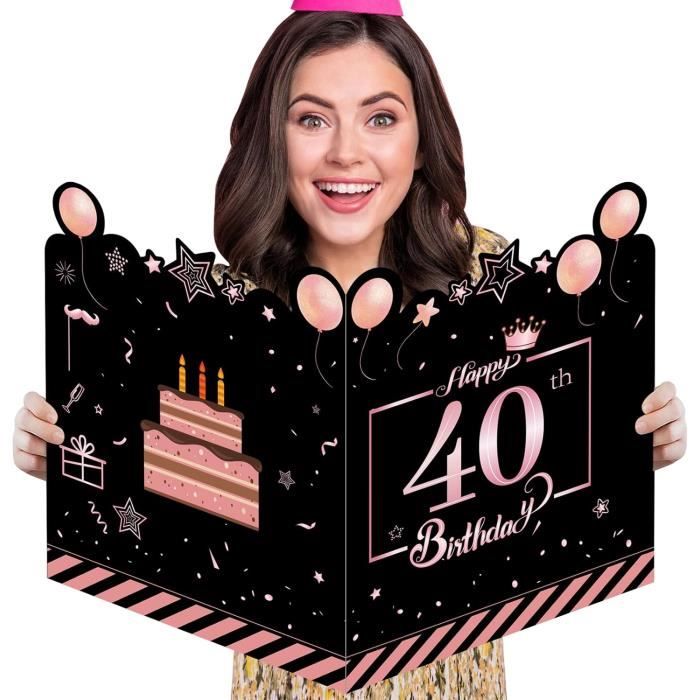 Carte Anniversaire 40 Ans - Carte 280g Avec Enveloppe Kraft - Pour Femme, Homme, Maman, Papa, Frère, Sœur - Design NUM 90 - 12