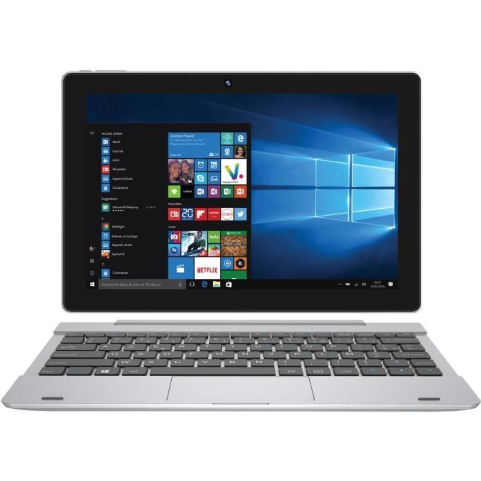THOMSON Tablette PC 2 en 1 HERO10 - Intel Atom - RAM - Stockage 32Go - Clavier espagnol