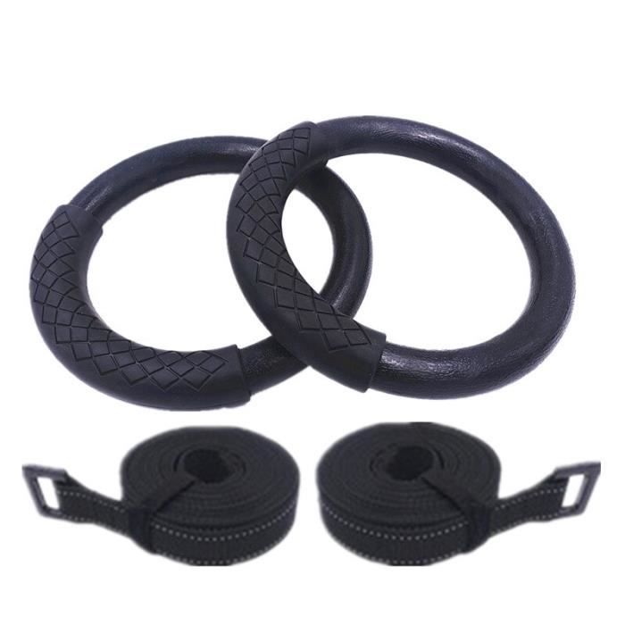 Lot De 2 Anneaux De Gymnastique En ABS - Avec Sangles Réglables 3m, Supporte 1000 Lbs, Pour Musculation Extérieur/intérieur