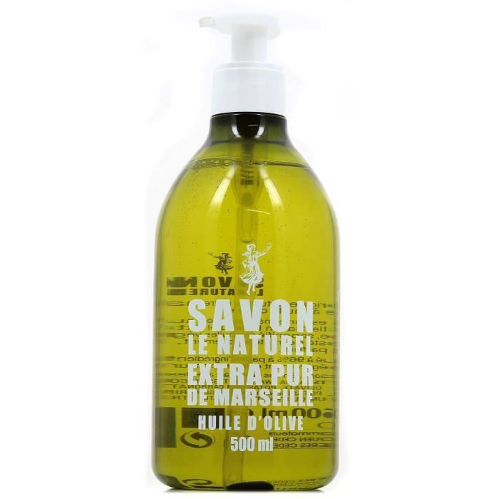 LE NATUREL Savon Extra Pur de Marseille - Huile d'Olive - 500ml