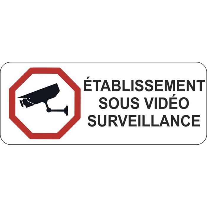 Autocollant sticker établissement video surveillance alarme panneau