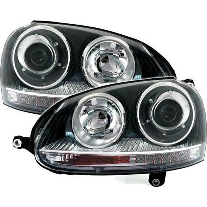 2 FEUX PHARE AVANT LOOK GTI POUR VW GOLF 5 SANS XENON D'ORIGINE