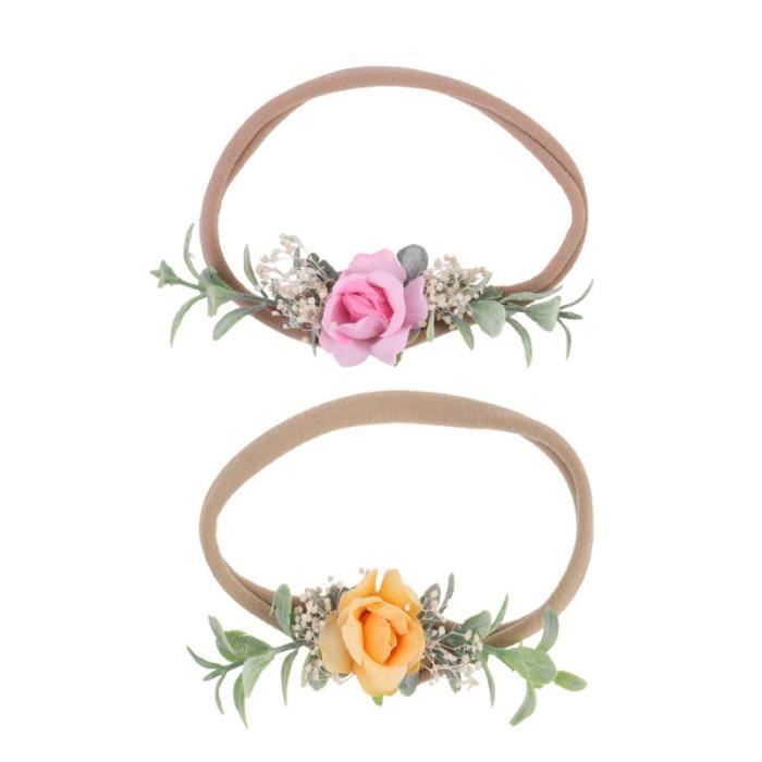 2 pièces fleur bandeau en Nylon belle guirlande florale Photo accessoire cerceau de HEADBAND - HEADBAND - HEADBAND - HAIRBAND