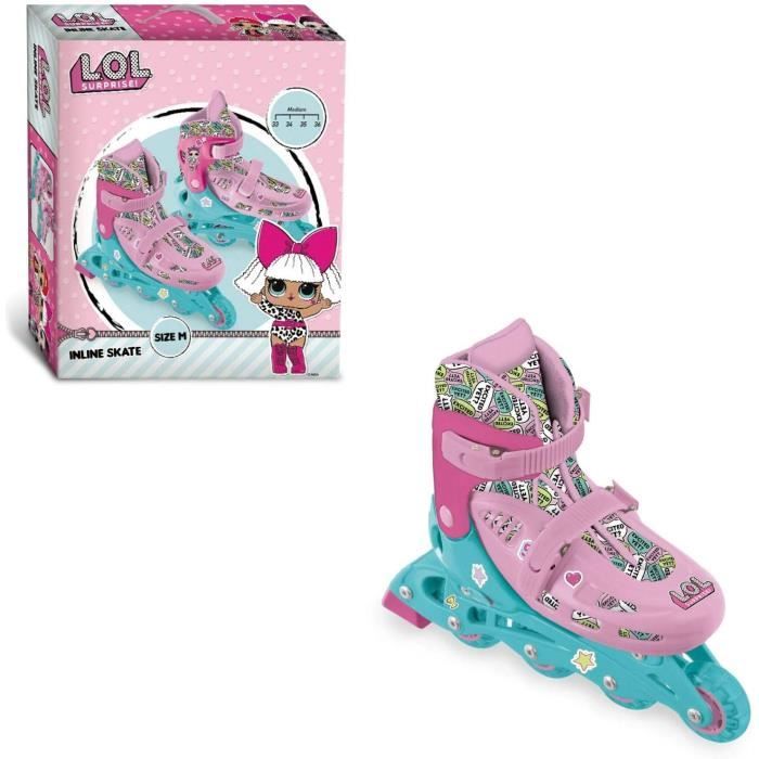 Mondo Toys - Design LOL in Line Skates - Rollers en Ligne réglables - Roues PVC - Roller Enfant/Fille - Taille M / Taille 33/36 - 28