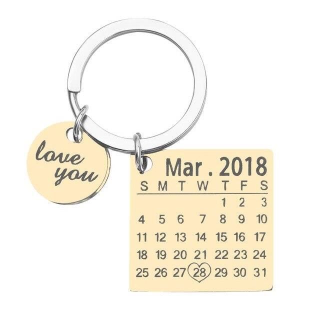 Porte clés porte clés de calendrier personnalisé de nouveau Style, porte clés de nom personnalisé, porte clés *ES20916