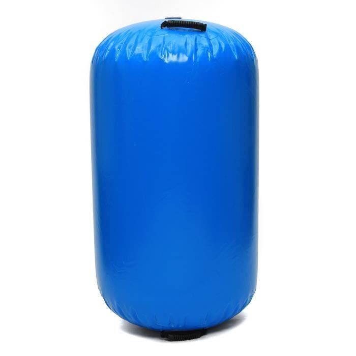 TEMPSA Tapis Gonflable Rouleau Gymnastique Yoga PVC 100x85cm Bleu