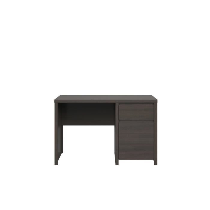 KASPIANO - Bureau chambre d'ado/cabinet/bureau - Style scandinave - 120x65x77 cm - Tiroir + Porte - Table d'ordinateur - Wengé