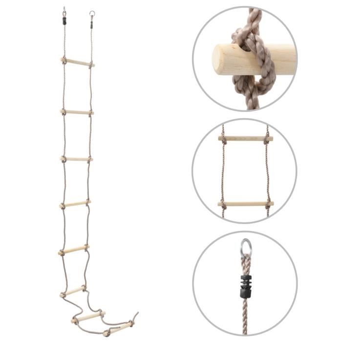 FAELY Échelle de corde pour enfants 290 cm Bois