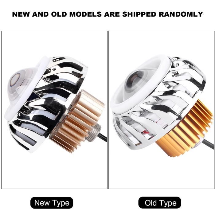 Moto LED phare projecteur lentille double ange diable oeil lampe frontale cyclone-type