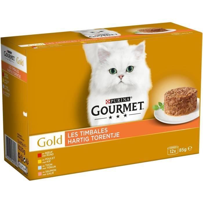 GOURMET Gold Les timbales - Boîtes - Pour chat adulte - 36 x 85 g