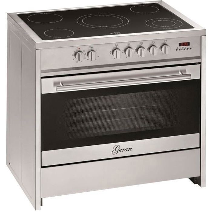GURARI GCH E 912 X Cuisinière électrique 90 cm, Glaskeramik, Inox, Range Coocker