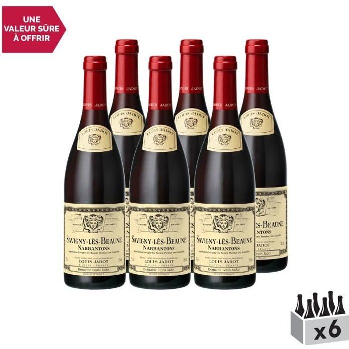 Savigny-lès-Beaune 1er Cru Les Narbantons Rouge 2014 - Lot de 6x75cl - Louis Jadot - Vin AOC Rouge de Bourgogne - Cépage Pinot Noir
