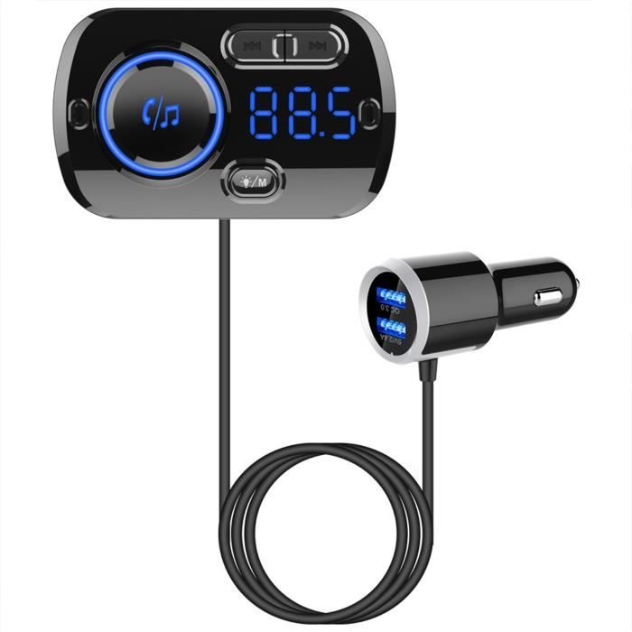 TD® Transmetteur FM Bluetooth puissance lecteur mp3 Voiture Mains Libres Adaptateur Radio sans Fil Kit chargement téléphones