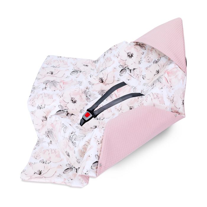 Couverture emmaillotage bebe pour l'été 90x90cm - Couverture enveloppante bébé nid d'Ange Couverture Poussette Siege Auto Bebe Rose