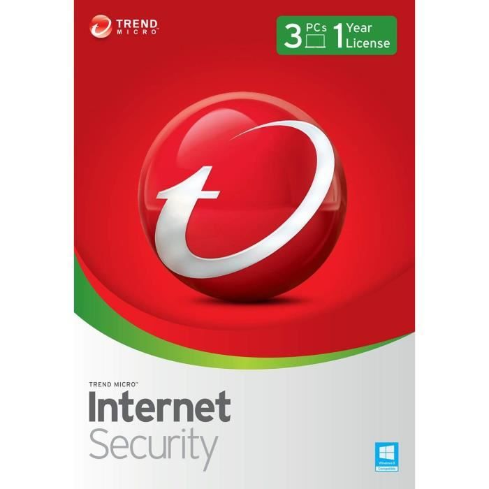 Trend Micro Internet Security - 2021 - 3 PC - Abonnement 1 an - -Version Dématérialisée-