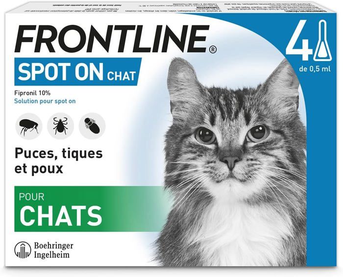 Meilleurs prix pour Spot On Chat Anti Puces,Tiques&Poux Elimine Les Parasites Protège L'Animal Jusqu'à 4 Semaines Fabriqué En France 4 Pipettes
