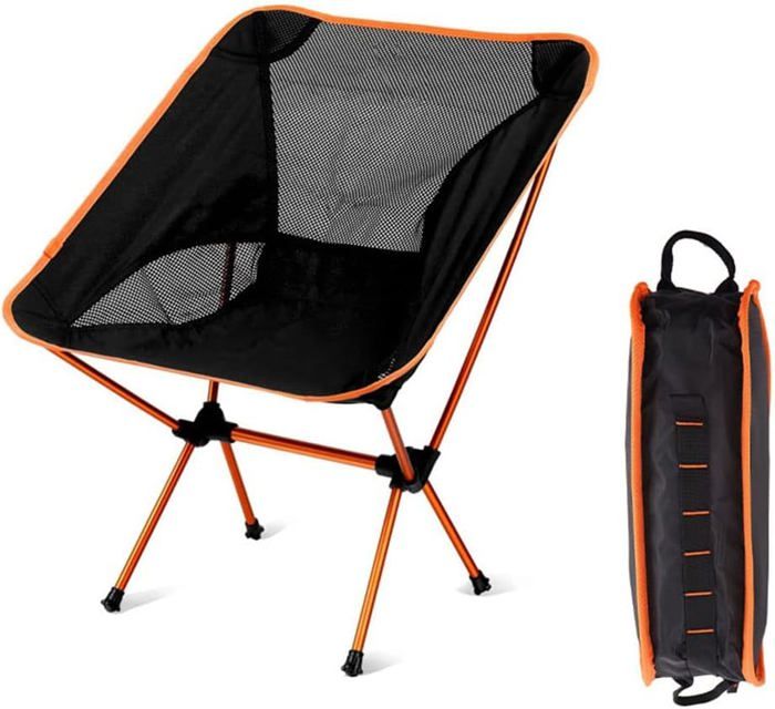 Chaise de camping pliante portable chaise de randonnée compacte et pliable chaise de plage avec sac de transport (orange)