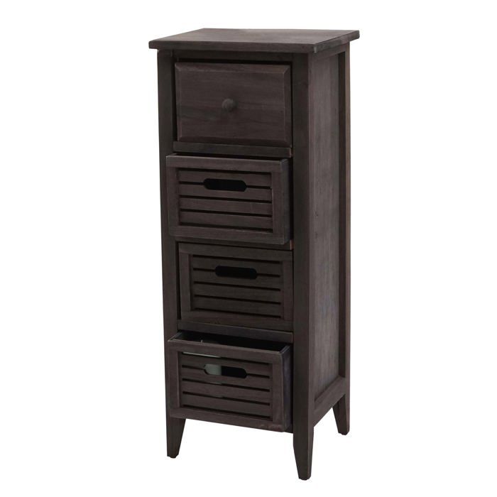 Commode petit meuble a 4 tiroirs 74x30x25 cm aspect vintage gris marron 04_0006535 Commode petit meuble a 4 tiroirs 74x30x25 cm aspect vintage gris marron 04_0006535