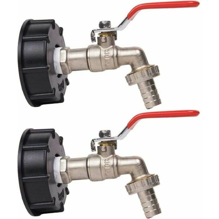 Robinet - LARGEIGHT - 1000L - Adaptateur IBC - Laiton - Multi-couleurs