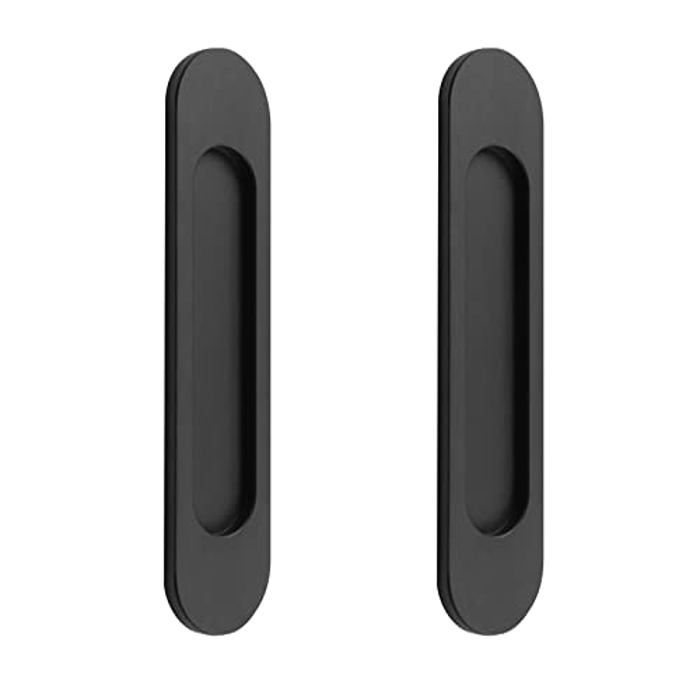 Poignée de porte coulissante ovale autocollante alliage daluminium noir mat sans perforation pour portes coulissantes fenêtres d